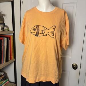 Custom Orange Sweater Cat Tee L